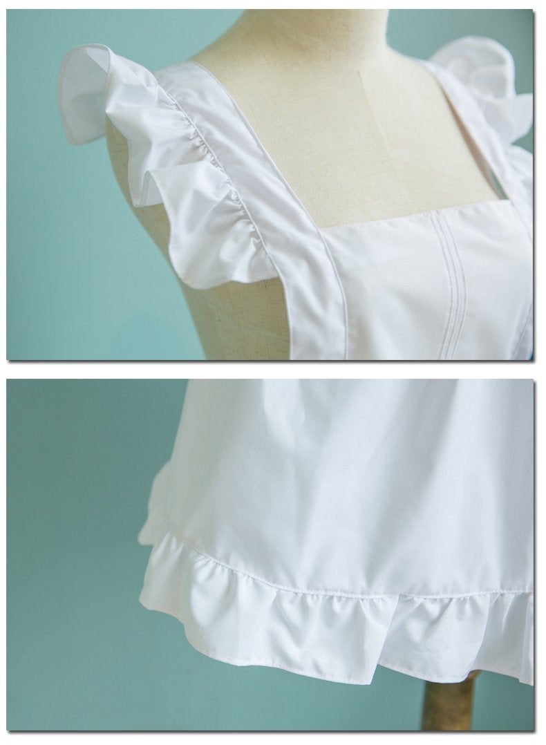 LilMents Petite Maid Ruffle Retro Apron Kitchen Cooking Cleaning Fancy Dress Cosplay Costume (White) - Image 2